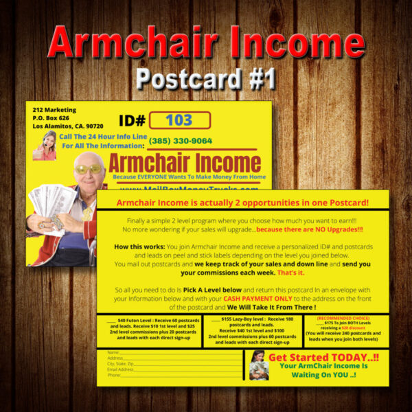 Armchair Income Postcard #1