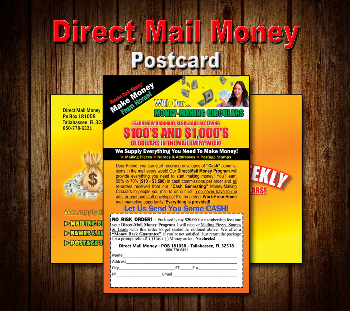 Direct Mail Money Postcard