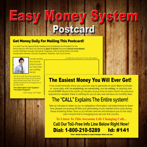 Easy Money System Postcard