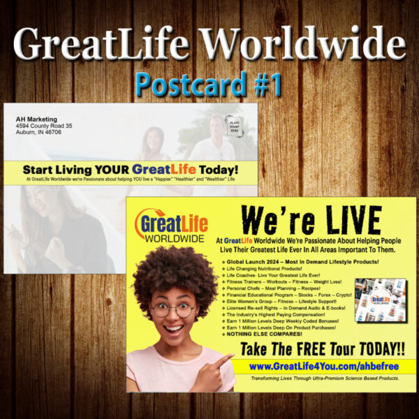 GreatLife Worldwide Postcard (Female Model)