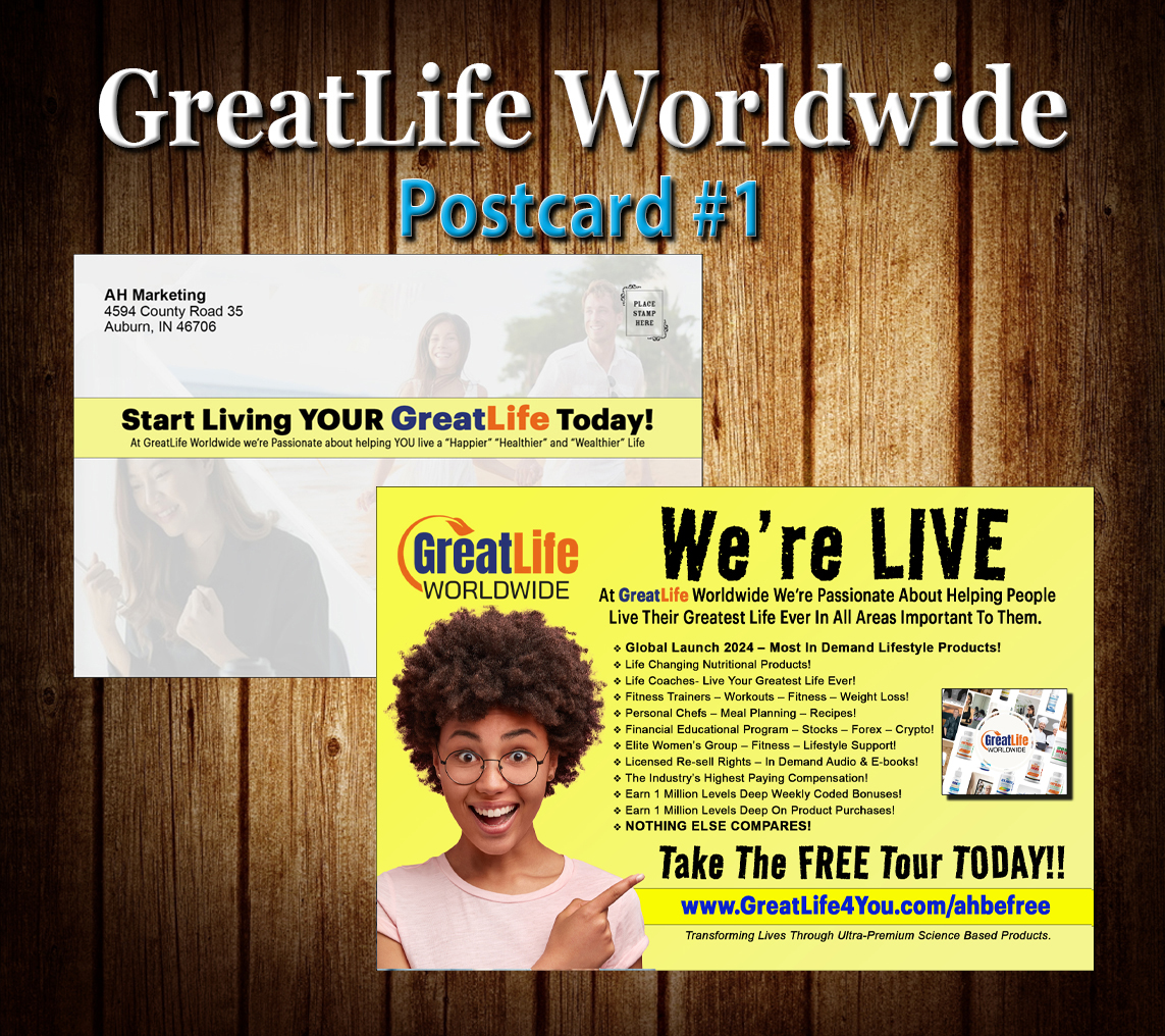 GreatLife Worldwide Postcard (Female Model)
