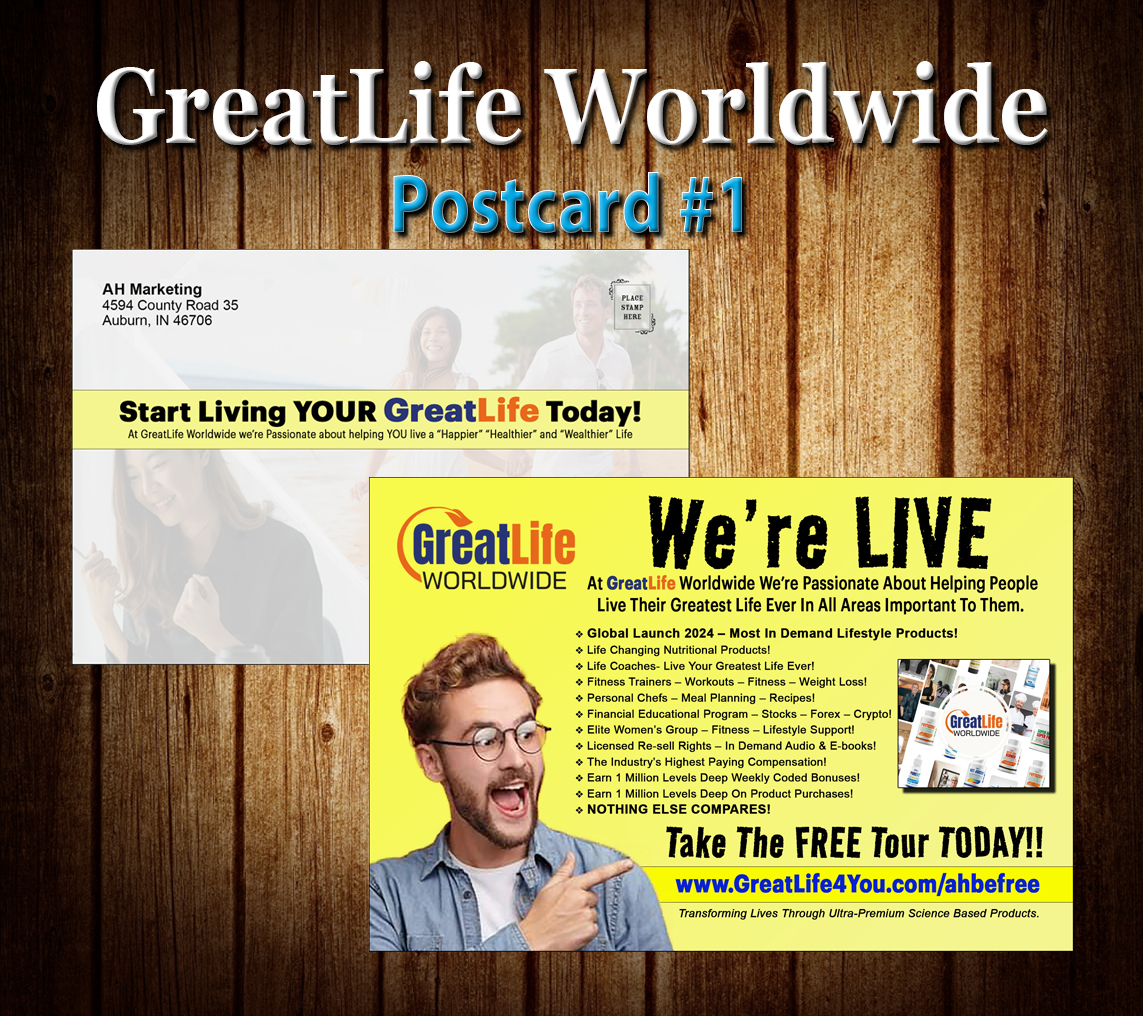 GreatLife Worldwide Postcard (Male Model)