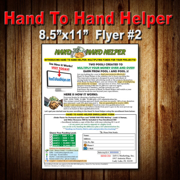 Hand To Hand Helper 8.5" x 11" Flyer #2