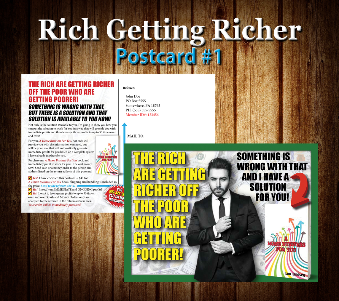 Rich Getting Richer Postcard #1