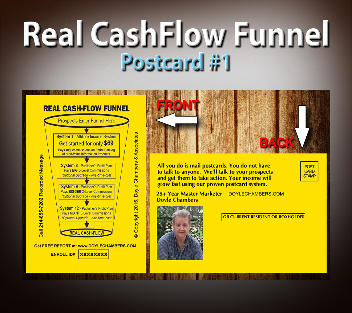 Real Cash Flow Funnel Postcard