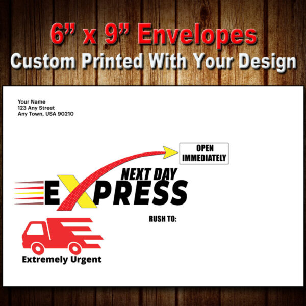6" x 9" Custom Printed Envelopes (Upload Your Own)