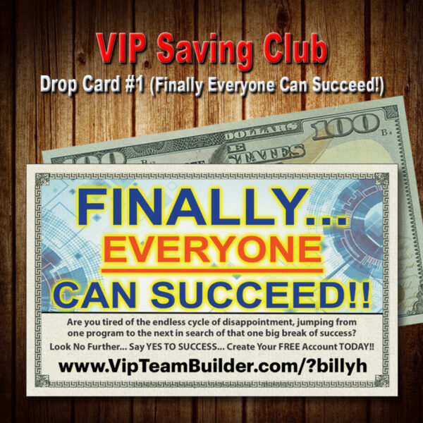 VIP Savings Club Drop Card #1