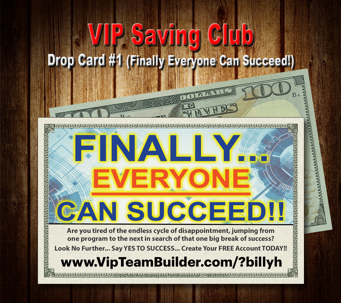 VIP Savings Club Drop Card #1