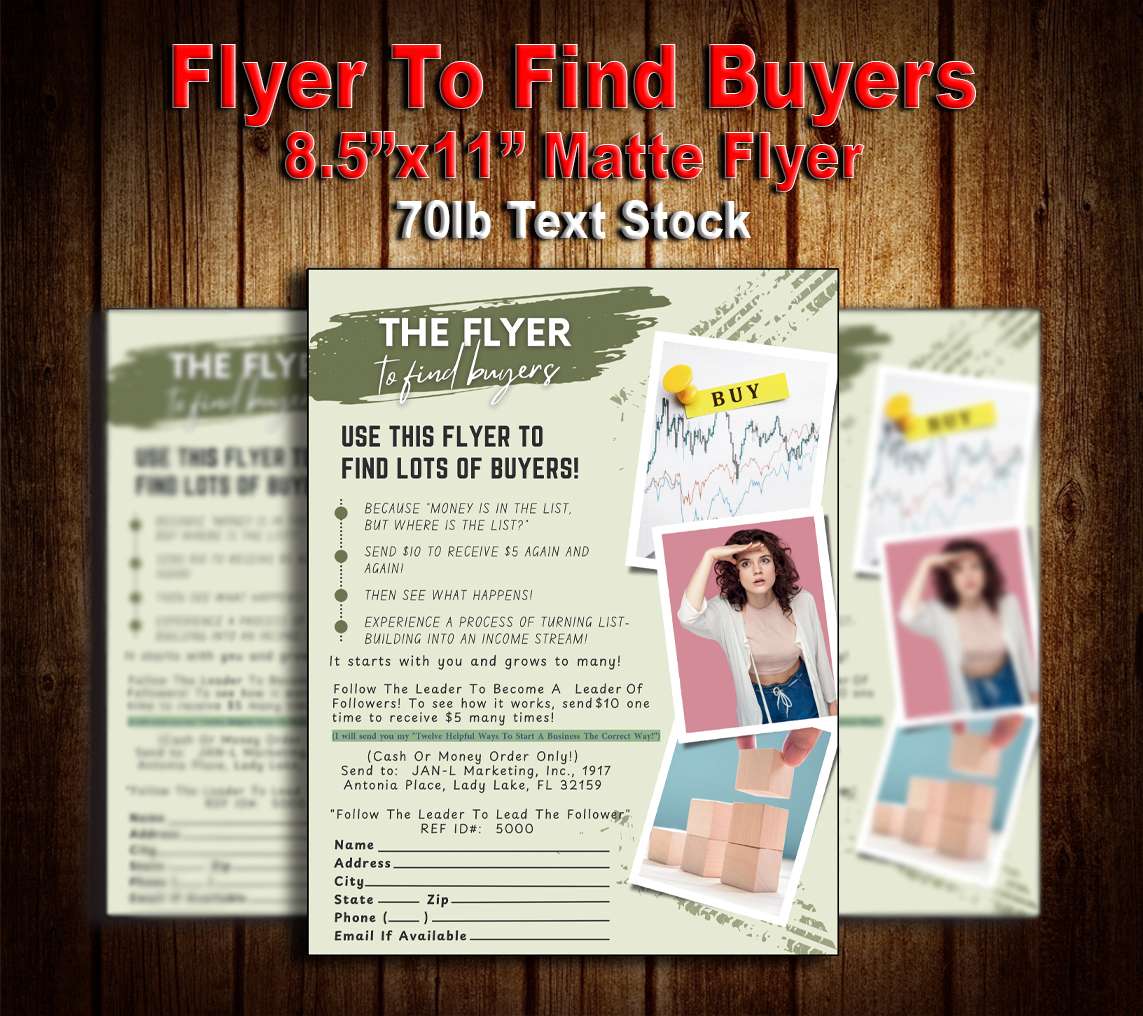 Flyer To Find Buyers