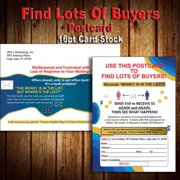 Find Lots of Buyers Postcard