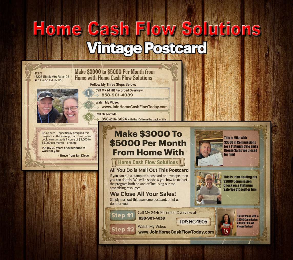 Home Cash Flow Solutions Vintage Postcard