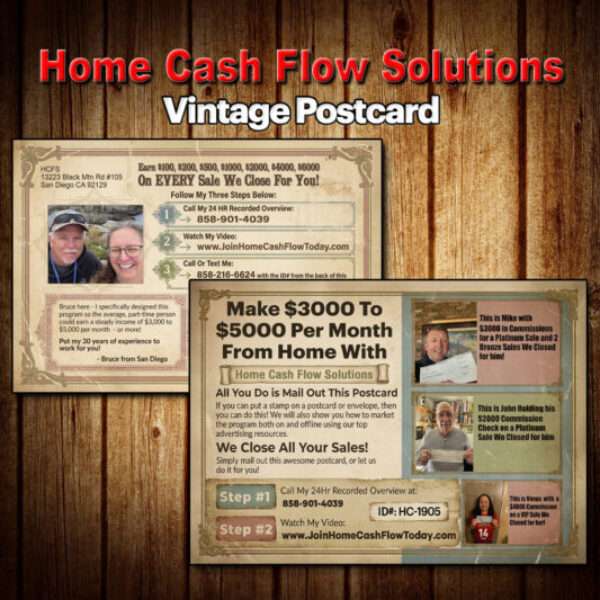 Home Cash Flow Solutions Vintage Postcard