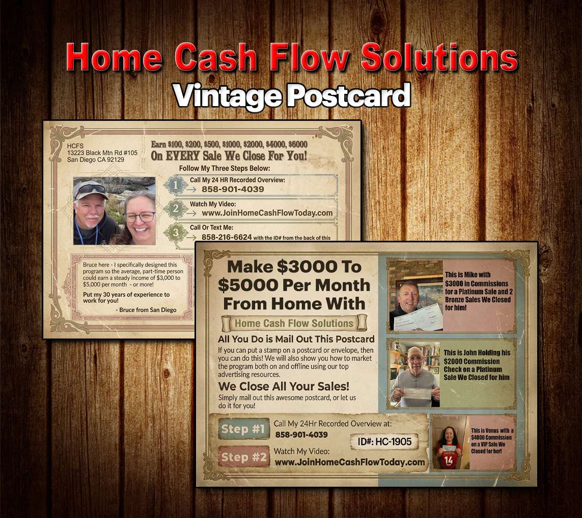 Home Cash Flow Solutions Vintage Postcard
